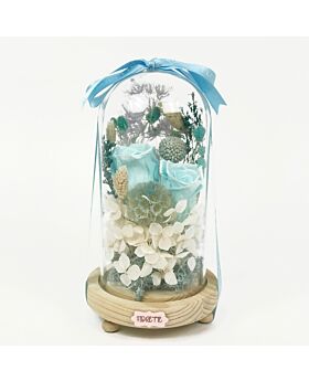 Preserved Flower Glass Dome - Tinggi 18cm