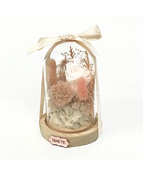 Preserved Flower Glass Dome - Tinggi 12cm