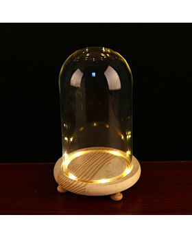 Glass Dome Vase Bunga Led Kaca Jar Kubah Jkc