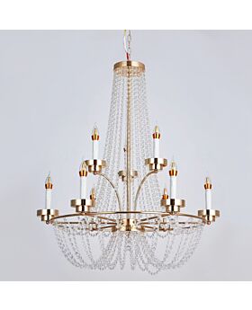 2 Tier Candle Crystal Chandelier 9 Head Cdr