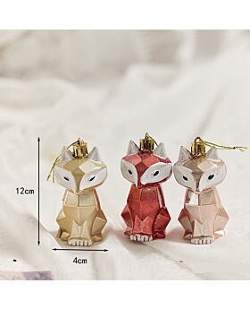 3pcs Fox Xmas