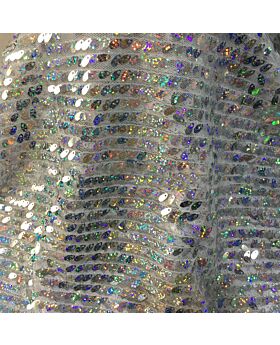 9mm Laser Sequin Cloth Kts - Silver (per yard)