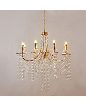 Crystal Drop Gold Chandelier Cdr