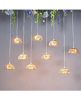 10 LED Hanging Flower Gold Cage Lld