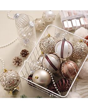 Premium Ball Ornaments Brown Set Xmas