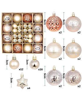 Ornament Bola Natal Set Xmas - Rose Gold