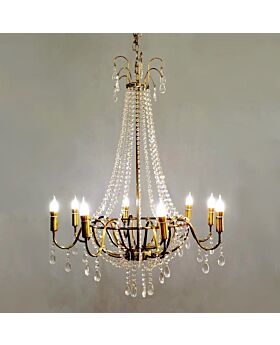 Single Tier Candle Crystal Chandelier 8 Head Cdr